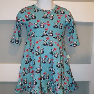 Pure Bambinos Pandas and Hearts Journey Dress Size 2T Girl's
